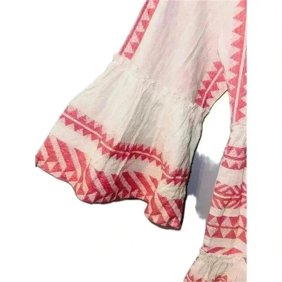 Francesca's Mi Ami Pink/White Tiered Mini Dress - Large - Picture 5 of 7